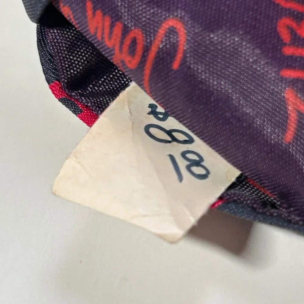 Vintage John Weitz Silk Tie Navy Red Geometric‎ Square Retro Wide 4.5